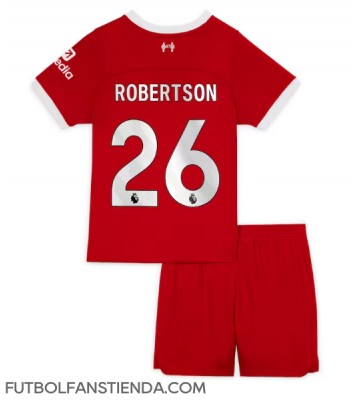 Liverpool Andrew Robertson #26 Primera Equipación Niños 2023-24 Manga Corta (+ Pantalones cortos)